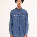 CAMISA VAQUERA BUFALO MID BLUE
